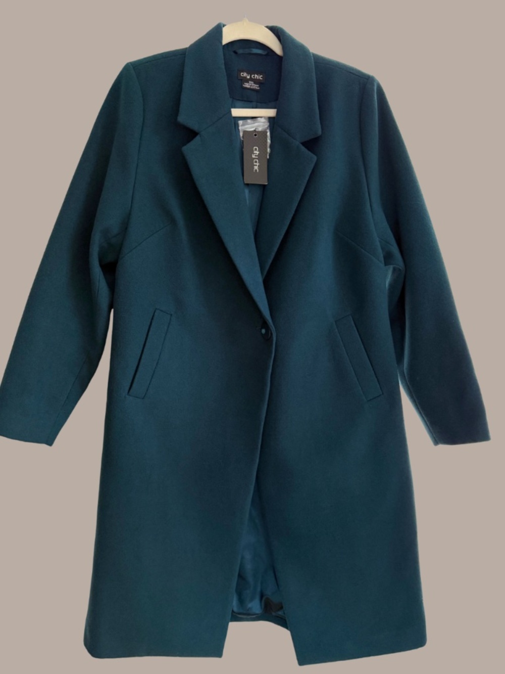 NWT Effortless Chic Emerald Green Coat from City Chic XXS (12)